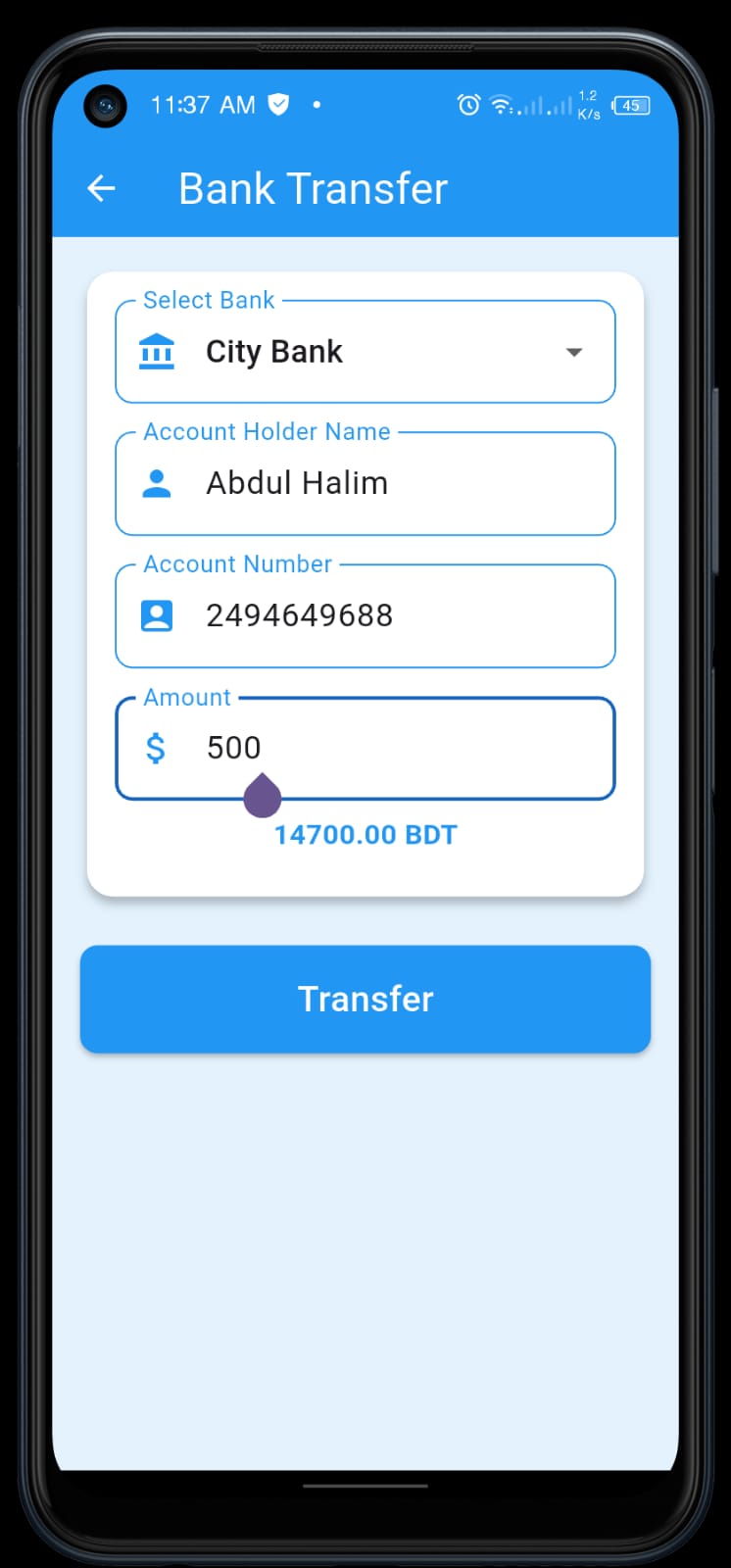 Confirm Transfer